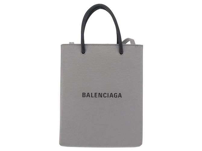 Balenciaga Hand Bag Leather 2way Gray Silver 693805 - vista 2