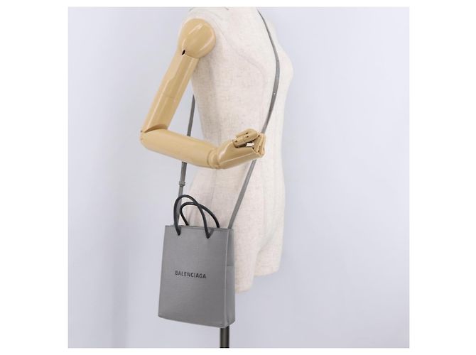 Balenciaga Hand Bag Leather 2way Gray Silver 693805 - vista 26