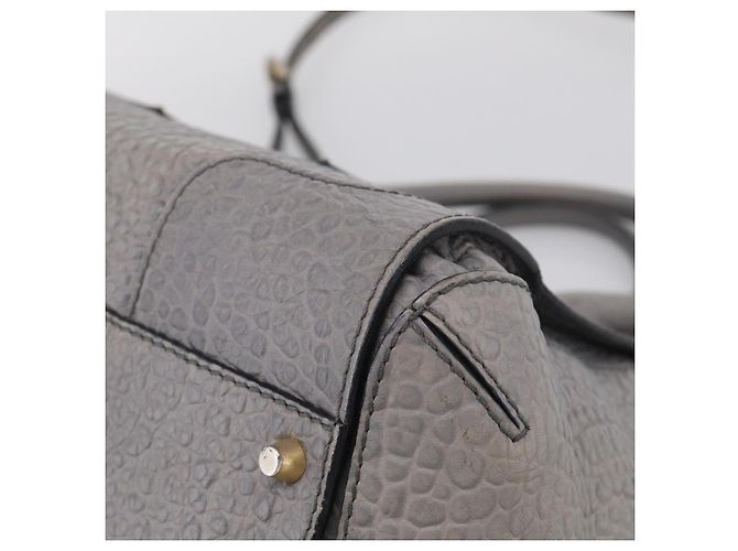 BURBERRY Hand Bag Leather 2way Gray Gold - vista 12