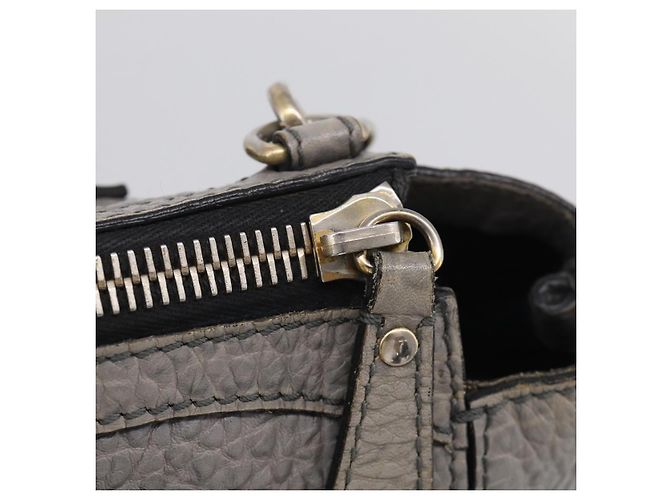 BURBERRY Hand Bag Leather 2way Gray Gold - vista 17