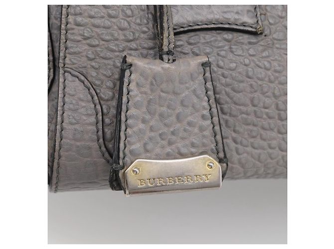BURBERRY Hand Bag Leather 2way Gray Gold - vista 18