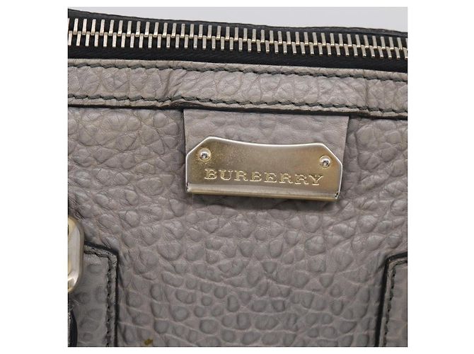 BURBERRY Hand Bag Leather 2way Gray Gold - vista 19