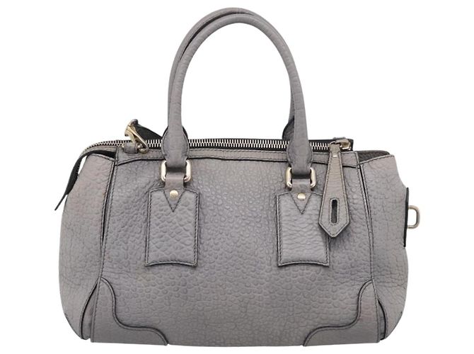 BURBERRY Hand Bag Leather 2way Gray Gold - vista 3