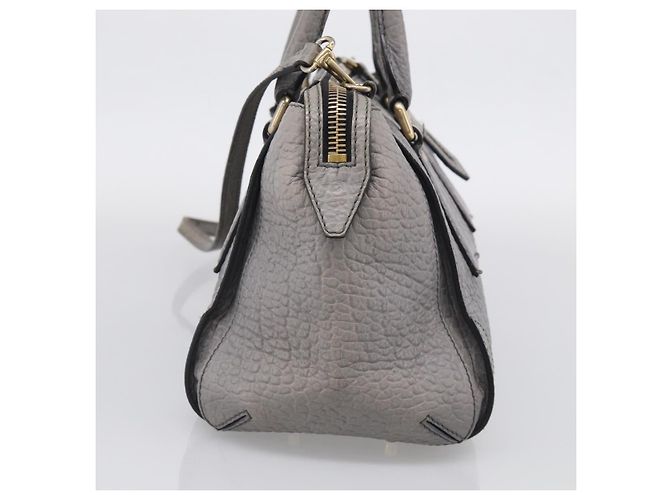 BURBERRY Hand Bag Leather 2way Gray Gold - vista 5