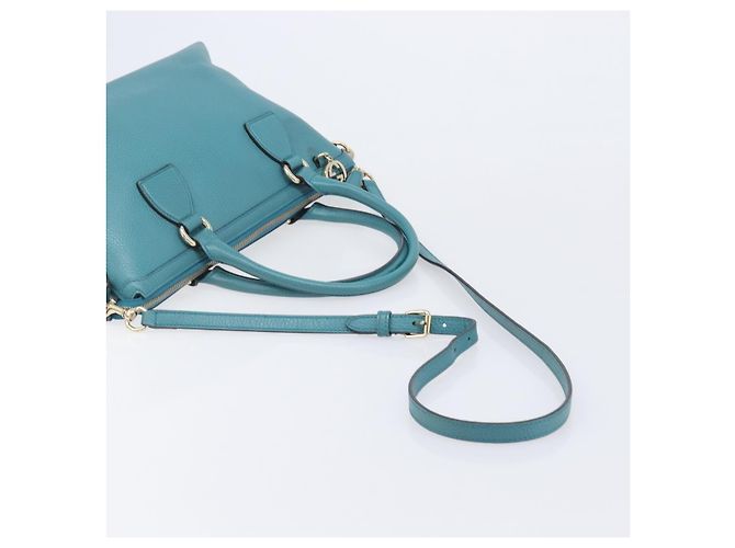 GUCCI Hand Bag Leather 2way Blue Gold 449659 - vista 10