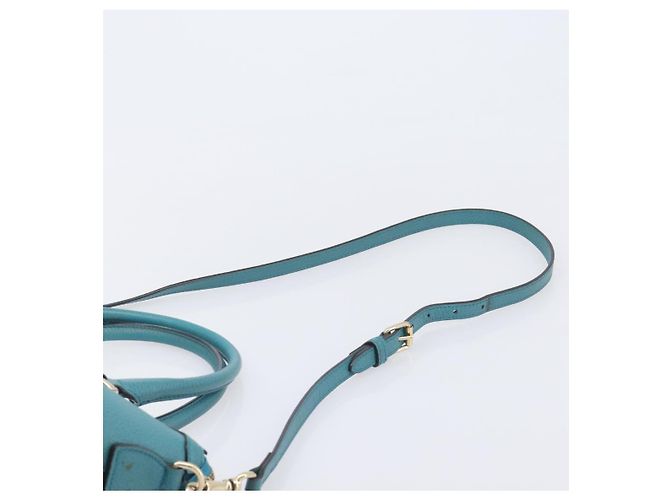 GUCCI Hand Bag Leather 2way Blue Gold 449659 - vista 11