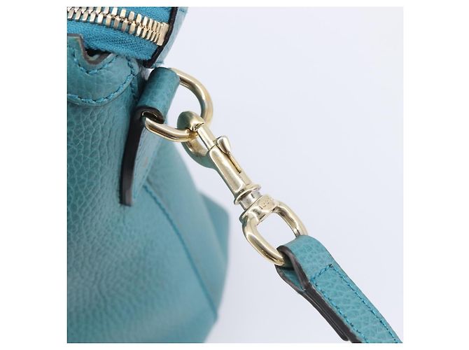 GUCCI Hand Bag Leather 2way Blue Gold 449659 - vista 18