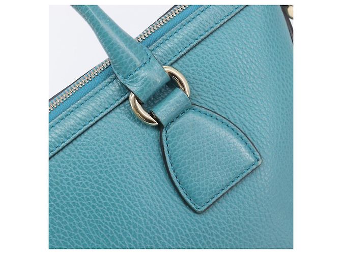 GUCCI Hand Bag Leather 2way Blue Gold 449659 - vista 21