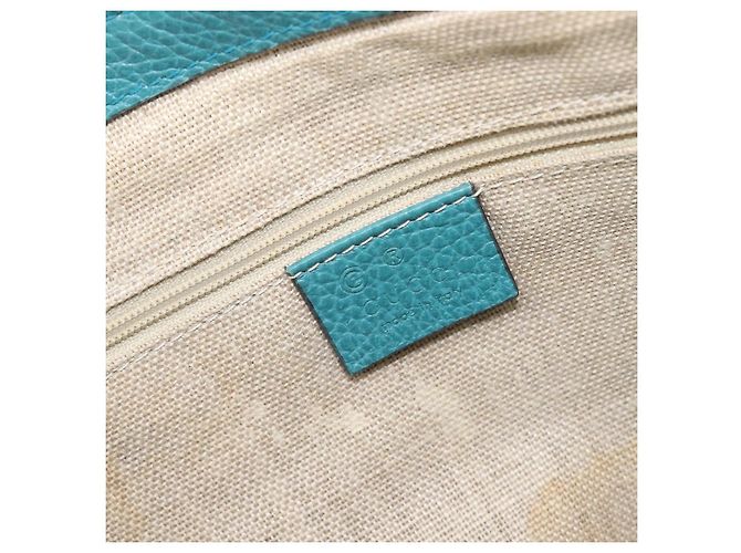 GUCCI Hand Bag Leather 2way Blue Gold 449659 - vista 22