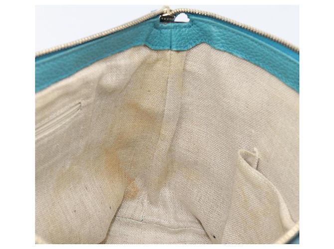 GUCCI Hand Bag Leather 2way Blue Gold 449659 - vista 24