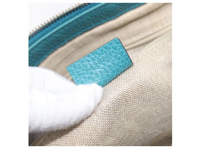 GUCCI Hand Bag Leather 2way Blue Gold 449659 - vista 28