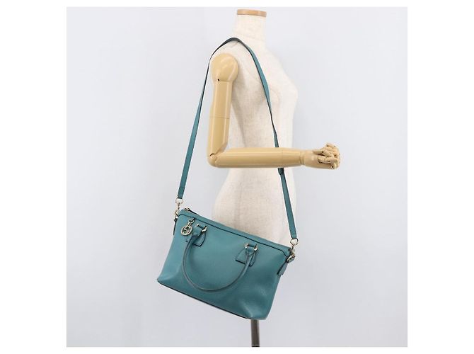 GUCCI Hand Bag Leather 2way Blue Gold 449659 - vista 29
