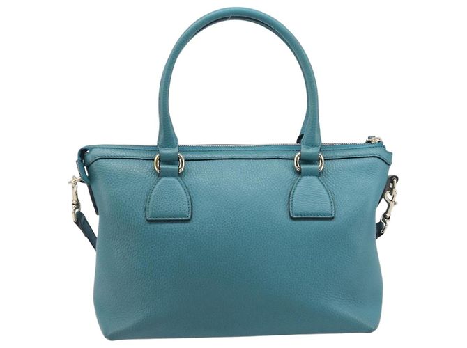 GUCCI Hand Bag Leather 2way Blue Gold 449659 - vista 3