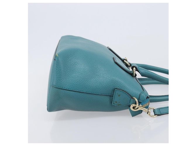 GUCCI Hand Bag Leather 2way Blue Gold 449659 - vista 4