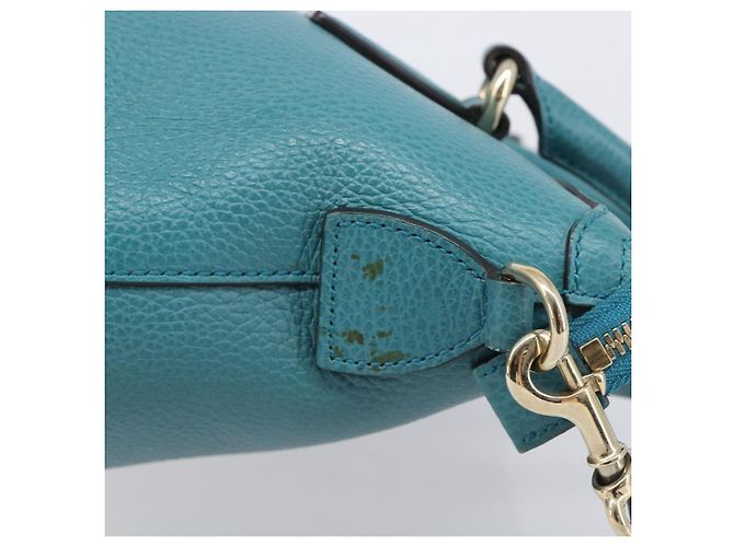GUCCI Hand Bag Leather 2way Blue Gold 449659 - vista 5