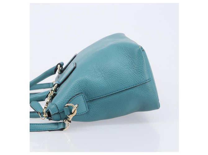 GUCCI Hand Bag Leather 2way Blue Gold 449659 - vista 6