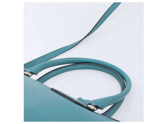 GUCCI Hand Bag Leather 2way Blue Gold 449659 - vista 9