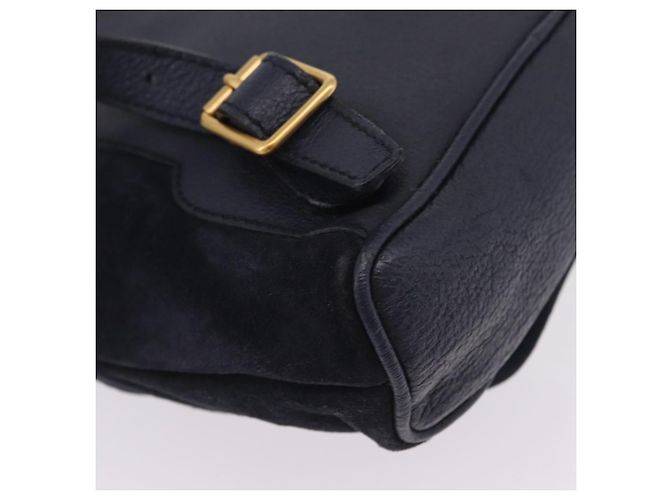 GUCCI Bamboo Backpack Suede Navy Gold 003 1998 0030 - vista 14