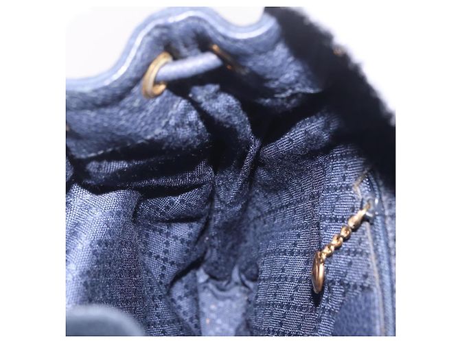 GUCCI Bamboo Backpack Suede Navy Gold 003 1998 0030 - vista 22