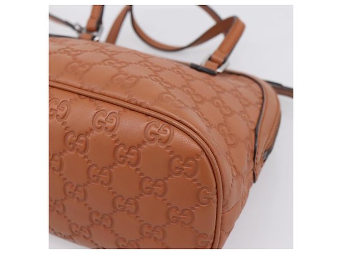 GUCCI Micro GG Canvas Guccissima Leather Outlet 2way Brown 341504 - vista 12
