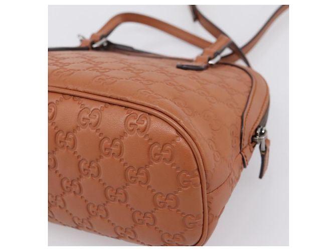GUCCI Micro GG Canvas Guccissima Leather Outlet 2way Brown 341504 - vista 14