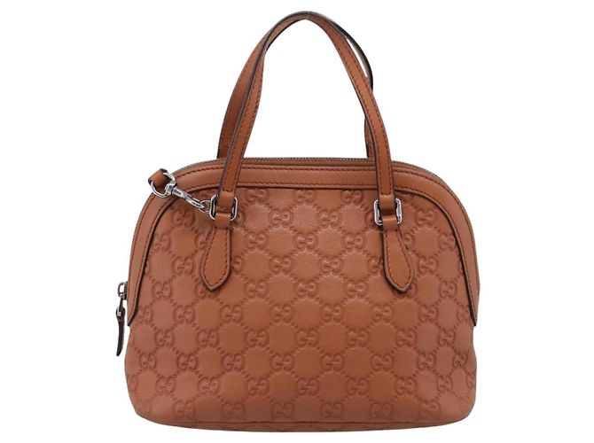 GUCCI Micro GG Canvas Guccissima Leather Outlet 2way Brown 341504 - vista 2