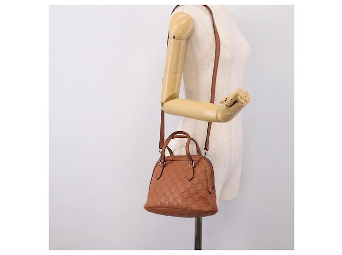 GUCCI Micro GG Canvas Guccissima Leather Outlet 2way Brown 341504 - vista 23
