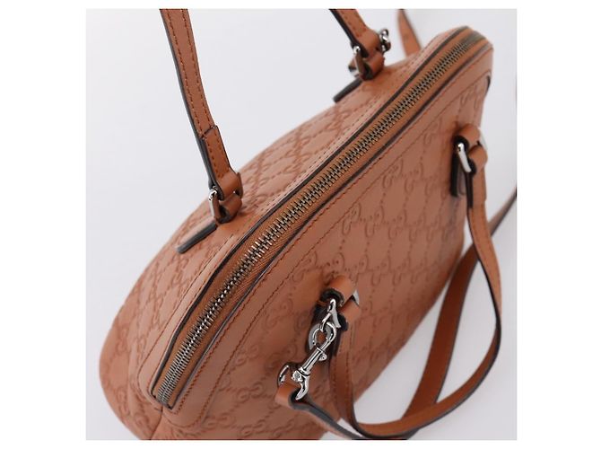 GUCCI Micro GG Canvas Guccissima Leather Outlet 2way Brown 341504 - vista 6