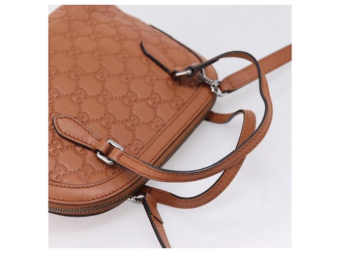 GUCCI Micro GG Canvas Guccissima Leather Outlet 2way Brown 341504 - vista 7