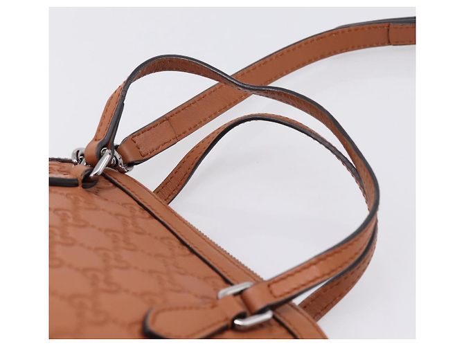 GUCCI Micro GG Canvas Guccissima Leather Outlet 2way Brown 341504 - vista 8