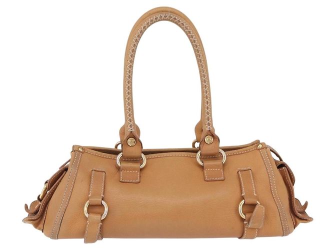 Céline CELINE Hand Bag Leather Beige Gold Tone - vista 13