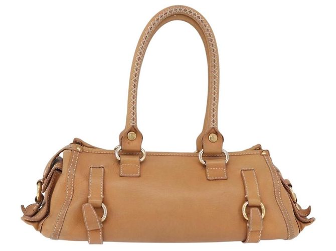 Céline CELINE Hand Bag Leather Beige Gold Tone - vista 2