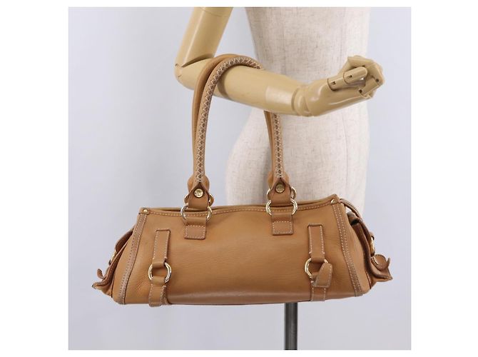 Céline CELINE Hand Bag Leather Beige Gold Tone - vista 27