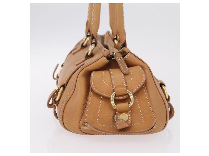Céline CELINE Hand Bag Leather Beige Gold Tone - vista 4