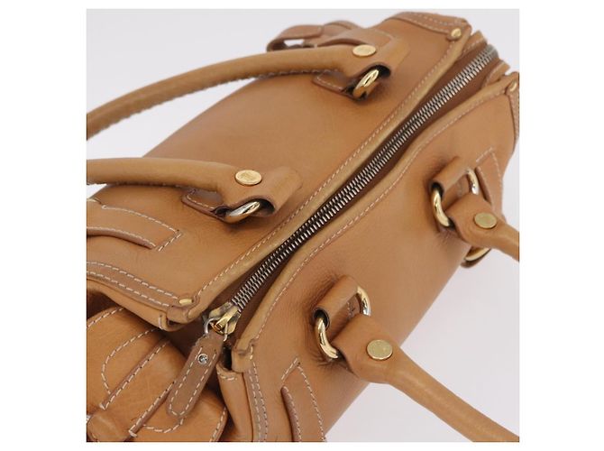 Céline CELINE Hand Bag Leather Beige Gold Tone - vista 6