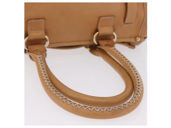 Céline CELINE Hand Bag Leather Beige Gold Tone - vista 7