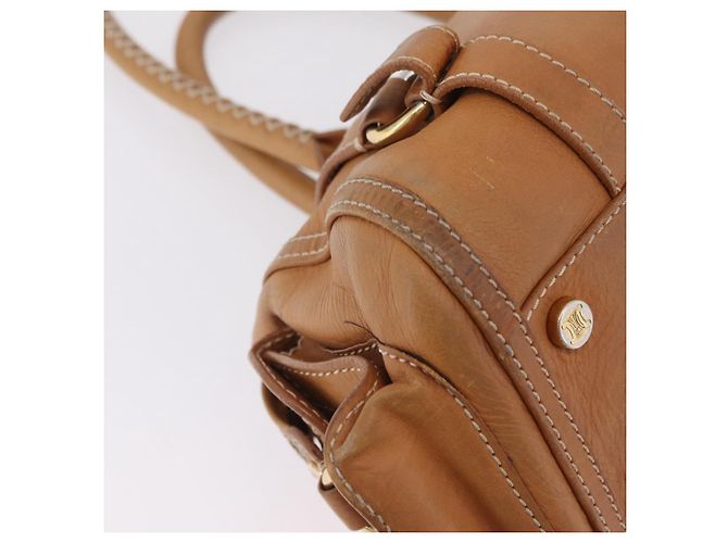 Céline CELINE Hand Bag Leather Beige Gold Tone - vista 9