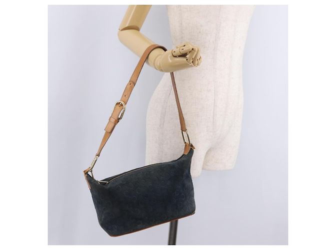 Céline CELINE Sac à épaule C Macadam Daim Vert Doré - vue 25