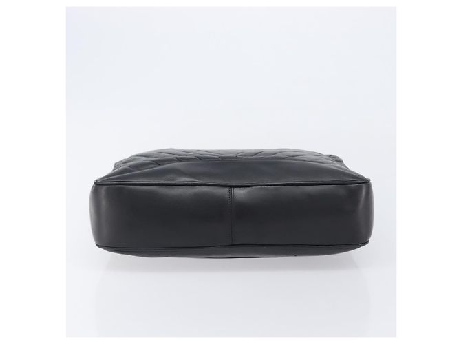 CHANEL V Stitch Hand Bag Leather Black Gold Tone CC - vista 10