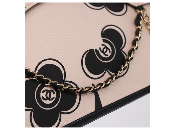 CHANEL Chain Shoulder Bag Canvas Pink Gold CC - vista 15