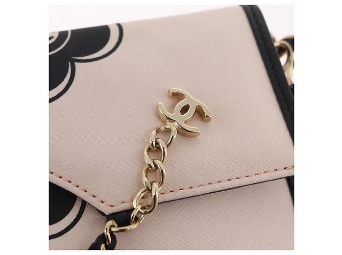 CHANEL Chain Shoulder Bag Canvas Pink Gold CC - vista 16