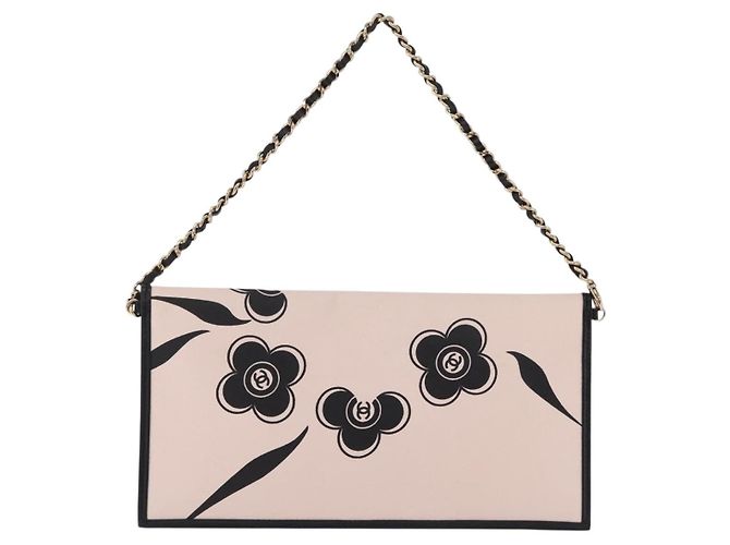 CHANEL Chain Shoulder Bag Canvas Pink Gold CC - vista 3