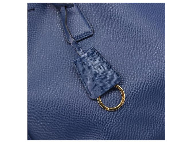PRADA Galleria Hand Bag Saffiano 2way Blue Gold - vista 10