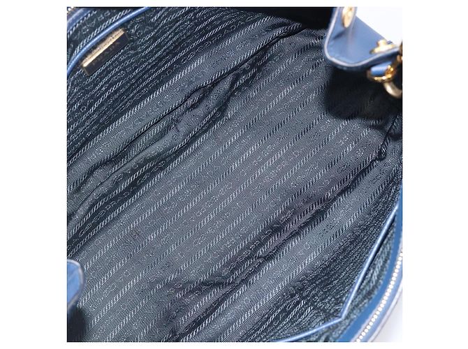 PRADA Galleria Hand Bag Saffiano 2way Blue Gold - vista 11