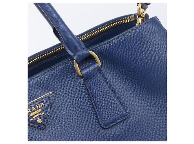 PRADA Galleria Hand Bag Saffiano 2way Blue Gold - vista 21