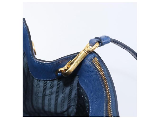PRADA Galleria Hand Bag Saffiano 2way Blue Gold - vista 22