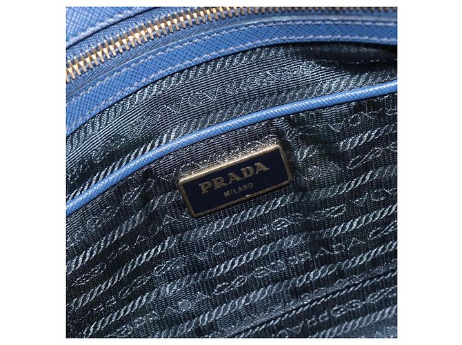 PRADA Galleria Hand Bag Saffiano 2way Blue Gold - vista 23