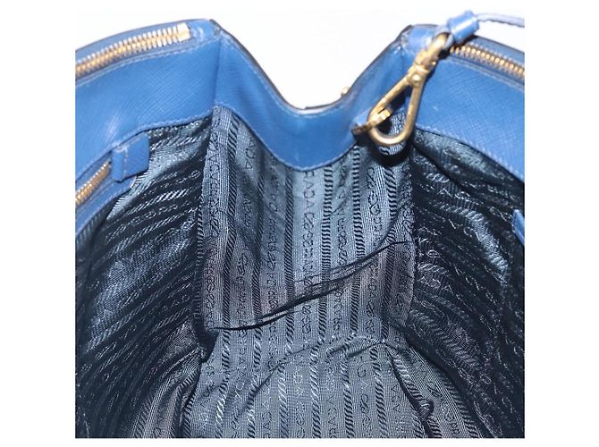 PRADA Galleria Hand Bag Saffiano 2way Blue Gold - vista 24