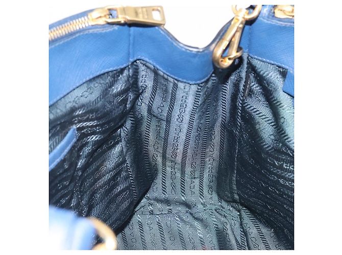 PRADA Galleria Hand Bag Saffiano 2way Blue Gold - vista 25