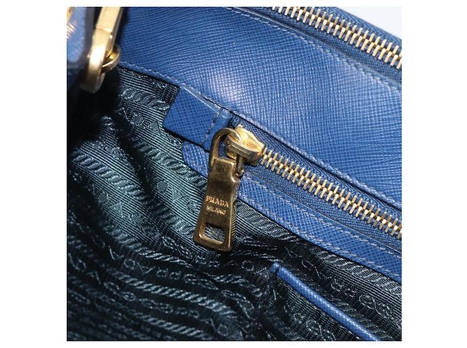 PRADA Galleria Hand Bag Saffiano 2way Blue Gold - vista 26